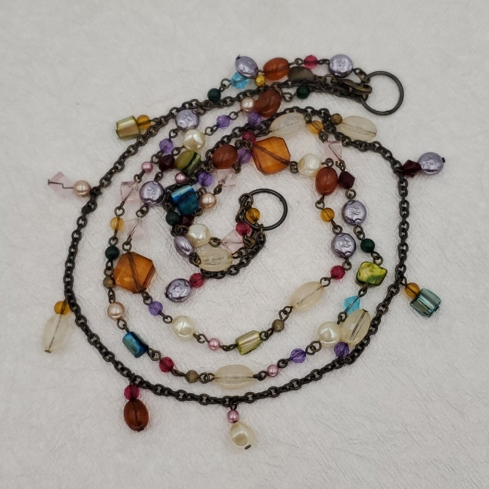 Cookie Lee 3 Strand Mixed Beads Necklace - Picture 4 of 7